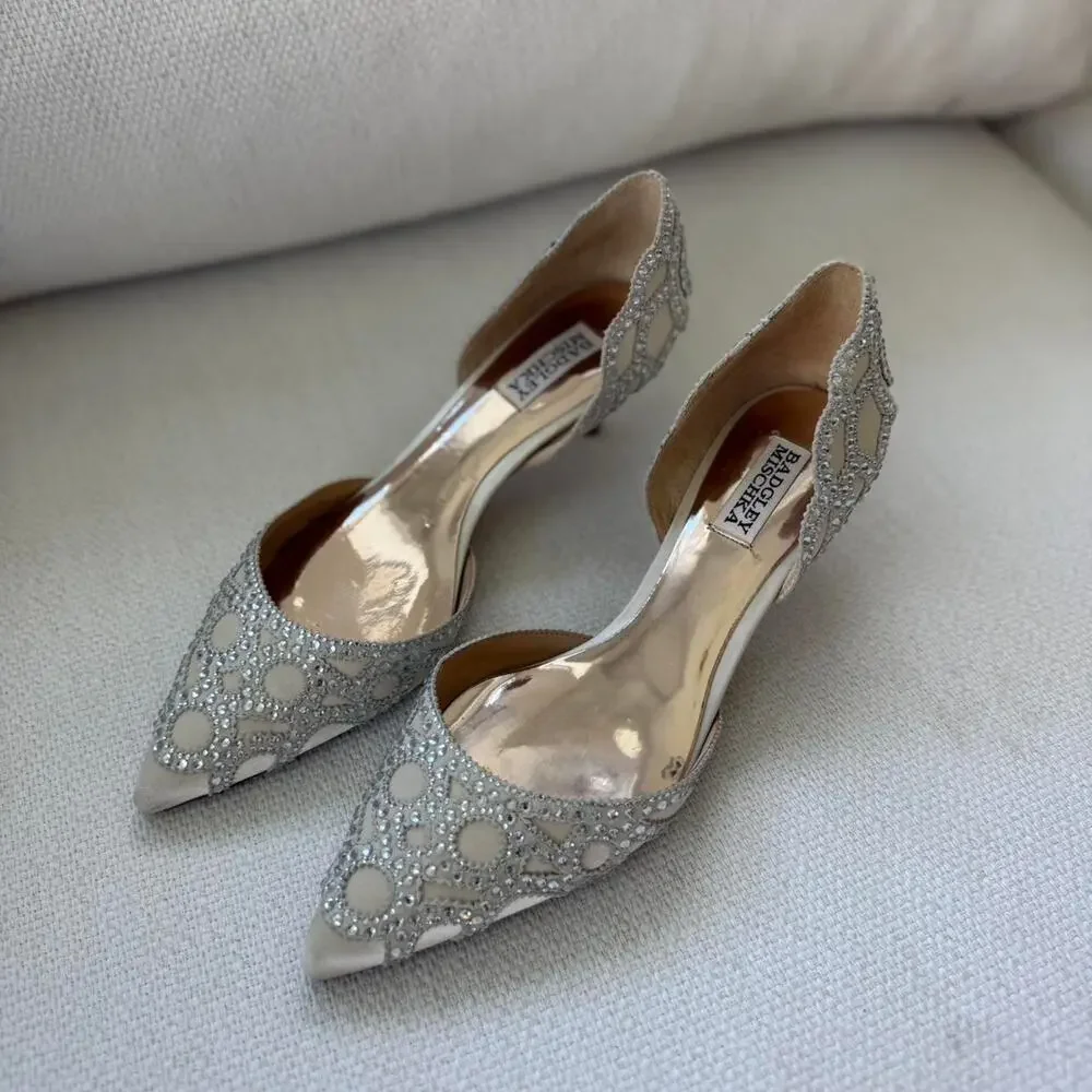 Badgley mischka ivory and silver